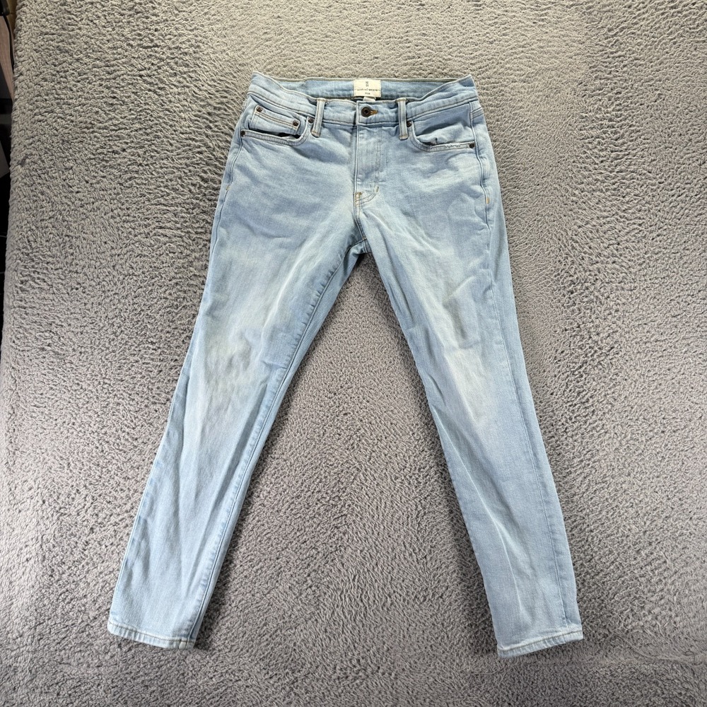 Mutual Weave Jeans Mens 30x30 Blue Cotton Denim Straight Slim Fit Faded Stretch